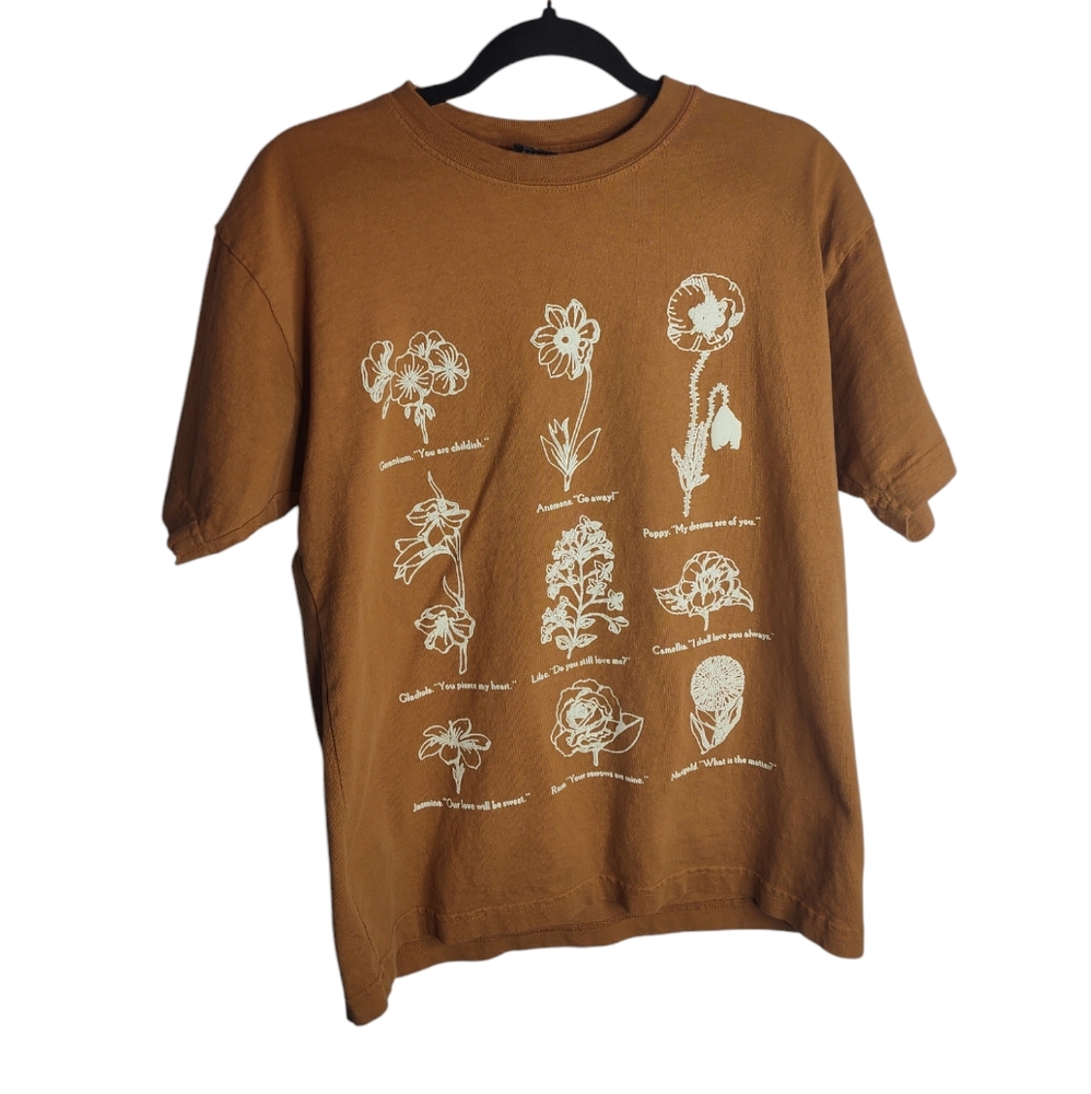 Obey UO Mens Flower Packet Tee in brown size S